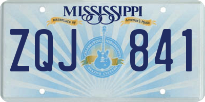 MS license plate ZQJ841
