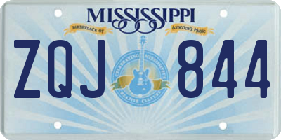 MS license plate ZQJ844