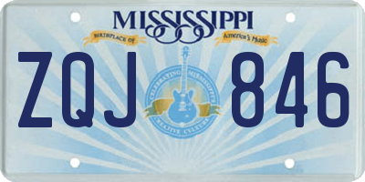 MS license plate ZQJ846