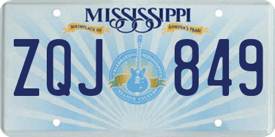 MS license plate ZQJ849