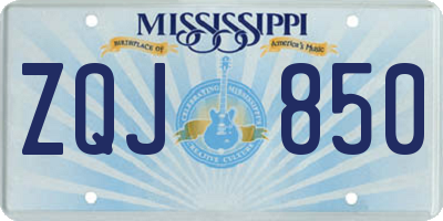 MS license plate ZQJ850