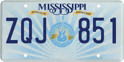 MS license plate ZQJ851