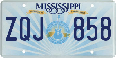 MS license plate ZQJ858