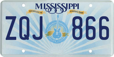 MS license plate ZQJ866