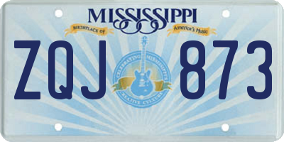 MS license plate ZQJ873