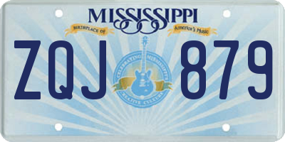 MS license plate ZQJ879