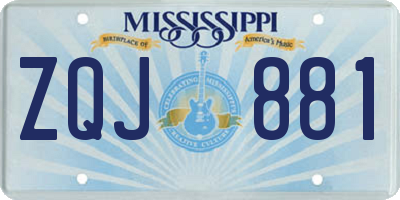 MS license plate ZQJ881