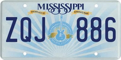 MS license plate ZQJ886