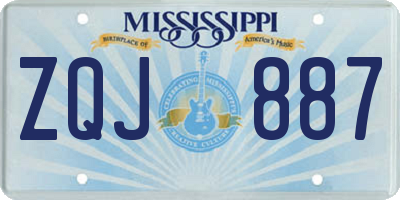 MS license plate ZQJ887