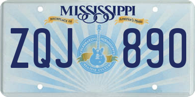MS license plate ZQJ890