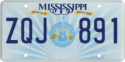 MS license plate ZQJ891
