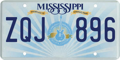MS license plate ZQJ896