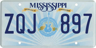 MS license plate ZQJ897
