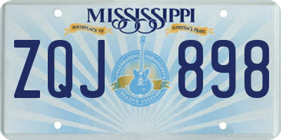 MS license plate ZQJ898