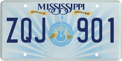 MS license plate ZQJ901