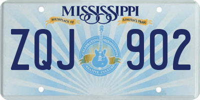 MS license plate ZQJ902
