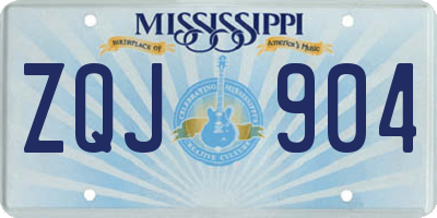 MS license plate ZQJ904