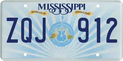 MS license plate ZQJ912