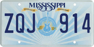 MS license plate ZQJ914