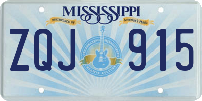 MS license plate ZQJ915