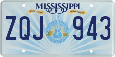 MS license plate ZQJ943