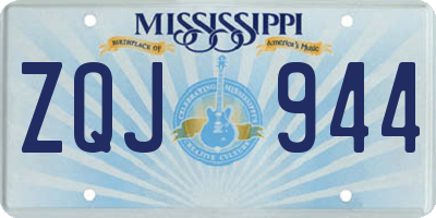 MS license plate ZQJ944