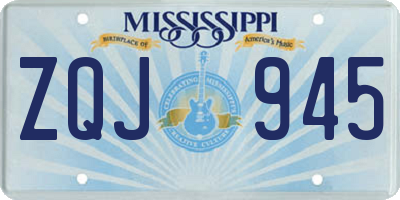MS license plate ZQJ945