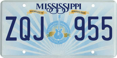 MS license plate ZQJ955