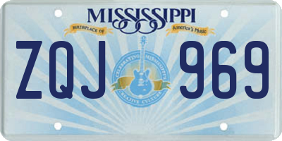 MS license plate ZQJ969