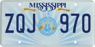 MS license plate ZQJ970