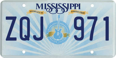 MS license plate ZQJ971