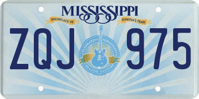 MS license plate ZQJ975