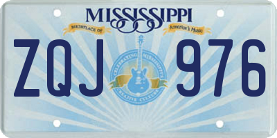 MS license plate ZQJ976