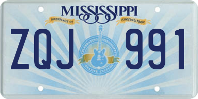 MS license plate ZQJ991
