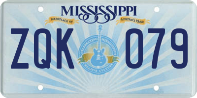 MS license plate ZQK079