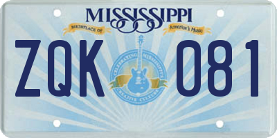 MS license plate ZQK081
