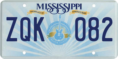 MS license plate ZQK082