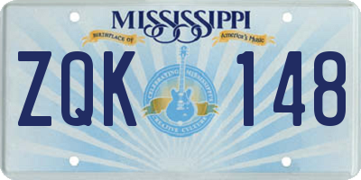 MS license plate ZQK148