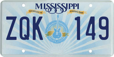 MS license plate ZQK149