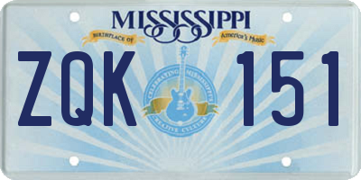 MS license plate ZQK151