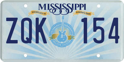 MS license plate ZQK154