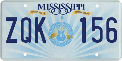 MS license plate ZQK156