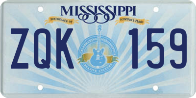 MS license plate ZQK159