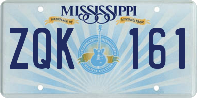 MS license plate ZQK161