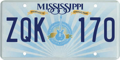 MS license plate ZQK170