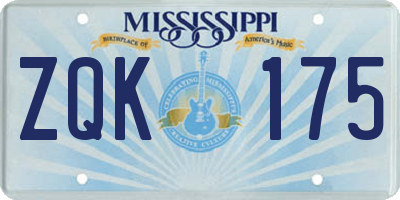 MS license plate ZQK175