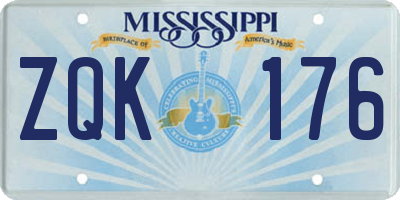 MS license plate ZQK176