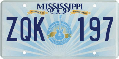MS license plate ZQK197