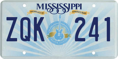 MS license plate ZQK241