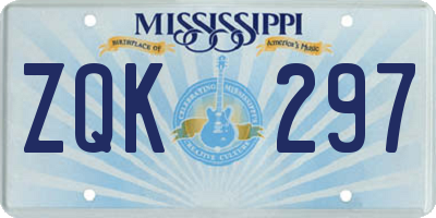 MS license plate ZQK297